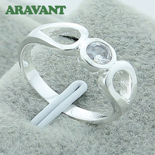 925 joias banhadas a prata anéis de cristal para mulheres casamento noivado joias da moda 2024 - compre barato