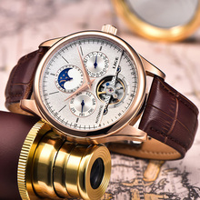 LIGE Brand 2020 Mens Watch Automatic Mechanical Watch Tourbillon Sport Clock Leather Business Fashion Retro Watch Relojes Hombre 2024 - buy cheap