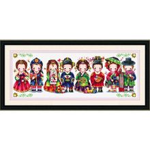 DIY Stamped Cross Stitch Embroidery Kits Silk/ Cotton Thread Painting DIY Needlework New Year Home Decor "Korean wedding" 2024 - buy cheap