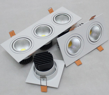 Суперъяркий квадратный светодиодный потолочный светильник с регулируемой яркостью, 3x10 Вт 2024 - купить недорого