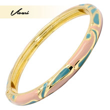 Vivari 2019 New Simple Fashion Jewelry Gold Closed Ladies Copper With Colorful Epoxy Pattern Bracelet 2024 - buy cheap
