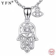 YFN 925 Sterling Silver Pendant Necklace Hand&Eyes Jewelry Women's Gift Silver Necklace 2020 Men's Jewelry Valentine's Day Gifts 2024 - buy cheap