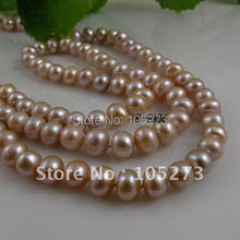 wholesale long pearl necklace 48inchs 8-9mm Pink color Genuine fresh water pearl free shipping Hot sale A2150 2024 - buy cheap