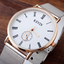 Relógio de pulso de quartzo, relógio masculino e feminino simples de aço inoxidável com pulseira de malha prateada, minimalista e criativo 2024 - compre barato