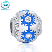 925 Sterling Silver Snowflake Charm Pave Australian Crystal Fits Bracelet Brand Gw  Jewelry Beads & Diy Jewelry Making D172 2024 - buy cheap