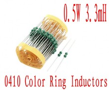 Anillo de inductancia de Color 2000, Inductor de inmersión de 1/2w, 3,3 MH, 0410, inductores de plomo Axial de 332 W, 0,5 Uds. 2024 - compra barato