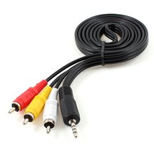 4.9ft Long 3.5mm Jack to 3 RCA Male Adapter AV Extension Cable for TV VCD DVD 2024 - buy cheap