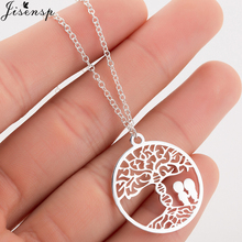 Jisensp Fashion Tree of life Stainless Steel Necklace Women Romantic Couple Necklace Jewellery Round Charm Necklaces mujer 2024 - buy cheap