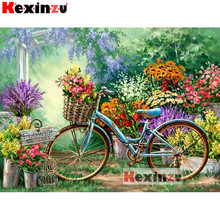 Kexinzu pintura quadrada completa 5d, ponto cruz, mosaico de resina, para decoração de casa, presente 2024 - compre barato