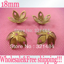 Free shipping Antique brass bronze jewelry 1000pcs 18mm five petal lage flower metal filigree bead caps findings accessories 2024 - buy cheap