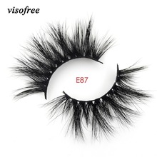 Visofree Lashes 3D Mink Eyelashes Handmade Mink Lashes cruelty-free Lightweight False Eyelashes 25mm Dramatic Lashes Makeup E87 2024 - buy cheap