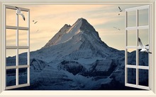 3d mural wallpaper Custom photo wallpaper Large 3D Stereo romantic window mountain 3d stereoscopic wallpaper 2024 - buy cheap