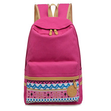 Nova mochila de lona casual feminina, bolsa escolar fashion para meninas com estampa de bolinhas, mochila de ombro 2018 2024 - compre barato