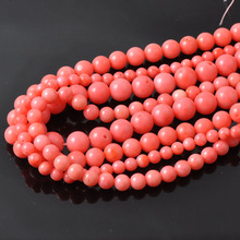 Cuentas redondas de Coral rojo Natural para fabricación de joyería DIY, 8, 10mm, TRS0050 2024 - compra barato
