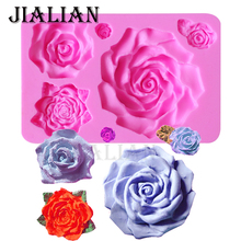 Molde de silicone para flores 3d t0757, forma de rosa para sabão, doces, chocolate, gelo, diybolo, ferramentas de decoração 2024 - compre barato