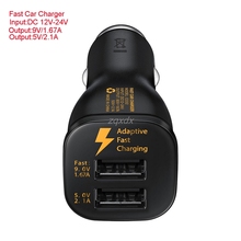 OOTDTY 5V 9V Dual USB Car Charger Charging Adapter For iphone 7 Samsung LG Cell Phone 2024 - buy cheap