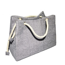 Bolsa de linho aoildlli feminina, sacola de compras grandes de verão praia, de ombro 2024 - compre barato