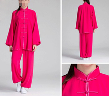 Trajes de tai chi de algodón y lino unisex, ropa de kung-fu wushu, traje taijiquan de artes marciales, Amarillo/negro/azul/rosa 2024 - compra barato