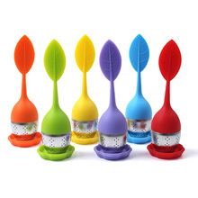 1PCS Silicone Tea Infuser Reusable Tea Strainer  6Colors Sweet Leaf with Drop Tray Novelty Tea Ball Herbal Spice Filter Tea Tool 2024 - buy cheap