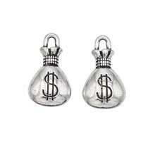Antique Silver Plated Money Bags Charms Pendants for Jewelry Making DIY Handmade Craft 17x10mm 2024 - buy cheap