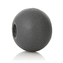 DoreenBeads-Cuentas espaciadoras de madera redondas, color gris oscuro, para hacer pulseras y regalos de joyería, 8mm de diámetro, agujero: aproximadamente 2,4mm-2,8mm, 85 Uds. 2024 - compra barato