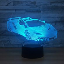 Toy Car 3d Night Light Beside Lamp Remote Control Adjustable 7 Colors USB Cable Smart Touch LED Desk Table Lamp Birthday Gift 2024 - buy cheap