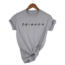 Женская футболка размера плюс с надписью «FRIENDS», хлопковая Повседневная забавная футболка для девушек, хипстерская футболка, Прямая поставка 2024 - купить недорого