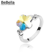 BeBella-Anillo de cristal de ciruela para mujer, joyería de boda hecha con cristales austriacos de Swarovski, tamaño opcional, para regalo 2024 - compra barato