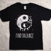 Новое поступление, футболка Hillbilly, женская футболка с принтом «найти баланс», Tumblr, повседневный летний топ с круглым вырезом, футболка, женская одежда 2024 - купить недорого