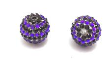 ¡El más nuevo! 20mm 100 unids/lote púrpura con negro de resina de diamantes de imitación de perlas de la bola 2024 - compra barato