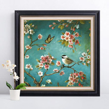 Juego de bordado de punto de cruz, Kit de bordado de flores de ciruelo chino y pájaros, regalo de pintura de punto de cruz 2024 - compra barato