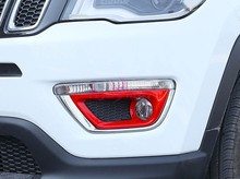 Chrome Car Styling Red Color Front Fog Lamp Cover Light Trim Garnish Overlay Panel 2017 2018 For Jeep Compass Accessories 2024 - buy cheap