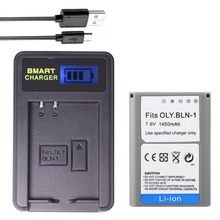 1450mAh BLN-1 BLN1 запасная батарея + USB LCD зарядное устройство для Olympus OM-D E-M1 E-M5 Mark II PEN-F EM1 EM5 PENF EP5 камера 2024 - купить недорого