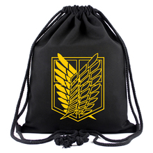 New anime cosplay Attack on Titan canvas beam shoulder backpack drawstring bag anime accessories backpack unisex fashion bag 2024 - buy cheap