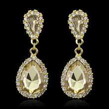 Women Deluxe Waterdrop Crystal Rhinestone Dangle Earrings Wedding Bridal Jewelry 2024 - buy cheap