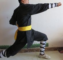 unisex Cotton shaolin monks suit Martial arts kung fu suits wu shu wushu uniforms monk clothing black 2024 - buy cheap