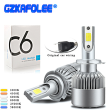 GZKAFOLEE 2PCS H7 LED H4 H1 H3 H8 H9 H11 H13 H16 Auto C6 Car Headlight Bulb HB1 HB2 Car Styling 6000K 4300K 8000K auto fog light 2024 - buy cheap