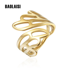 Женское кольцо из нержавеющей стали BAOLAISI, вечерние кольца золотого цвета в стиле растения, ювелирные изделия для свадьбы, оптовая продажа 2024 - купить недорого