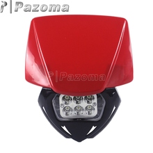 Farol led vermelho para motocicletas, frontal, supermoto, dual sport, enduro, honda xr, cb, cbr, crf, mkt 250, 300, 450 2024 - compre barato