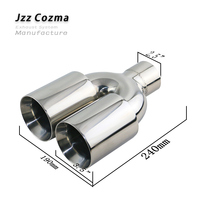 JZZ Универсальный 2,5 ''двойной автомобильный выхлопной наконечник из высококачественной нержавеющей стали 201 автомобильный глушитель хромированный серебристый автомобильный выхлопной труба Бесплатная доставка 2024 - купить недорого