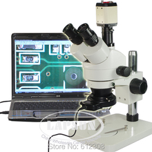 7X-45X Trinocular Industry Inspection Zoom Stereo Microscope + 30X-200X VGA USB AV TV Video Camera +LED Light + C-Mount adapter 2024 - buy cheap