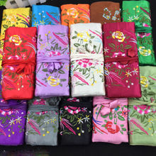 Wholesale 18 pcs Silk Brocade Travel Roll Bag Jewelry Pouch Fashion Gift New 2024 - buy cheap