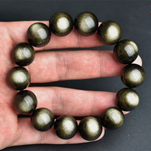 Top Natural Gold Obsidian Gemstone Bracelet 8mm 10mm 12mm 14mm 16mm  Beads Stretch Bracelets Man Lady Best Gift AAAAA 2024 - buy cheap
