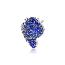 Dazzling Blue Butterfly Brooch 100% 925 Sterling Silver Jewelry with Blue Clear CZ Free Shipping 2024 - buy cheap