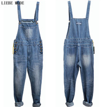 Adult One Piece Denim Jumpsuit Men Overalls Jumpsuit Bib Pants Suspender Jeans Long Pants Dark Blue Light Blue Big Size S-5XL 2024 - buy cheap