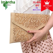 Cutout Women Clutch Bag Female Hollow Cut Out Brown Envelope Clutch Purse Chain Evening Clutch Bags For Girl Wedding Day Clutch 2024 - buy cheap