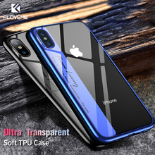 FLOVEME Caixa Do Telefone de Luxo Para o iphone 6 6 S 7 8 Plus X XS Caso Glossy Macio TPU Silicone Transparente para o iphone 6 6 S 7 8 Plus X XS 2024 - compre barato