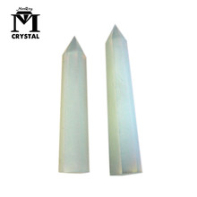 Opala 100% natural, coluna de cristal de quartzo, pedra hexagonal de cura com ponto de pedra, decoração, atacado 2024 - compre barato