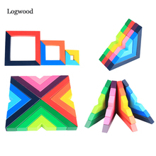 Baby Toy Wooden Building Block Creativity Right angle Colorful Block DIY Chopping Educational Monterssori Rainbow Wooden toys 2024 - buy cheap