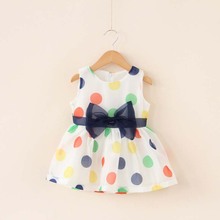 Baby Girls Dress Dot Print Summer Dress For Girl Kids Bow Knot Princess Dress Sweet 2024 - buy cheap